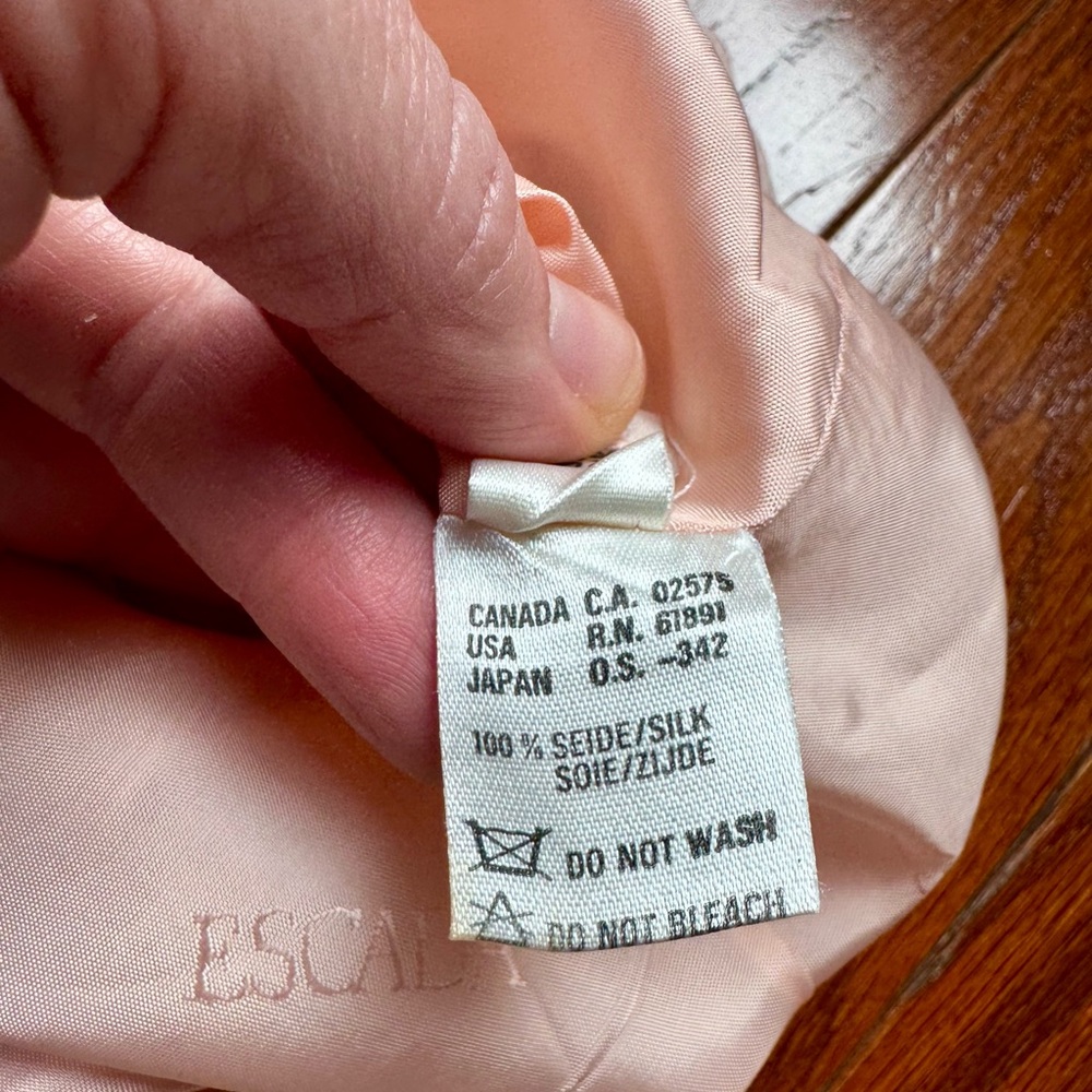 Escada High-Waist Pink Faux Wrap Silk Skirt - Picture 5 of 5